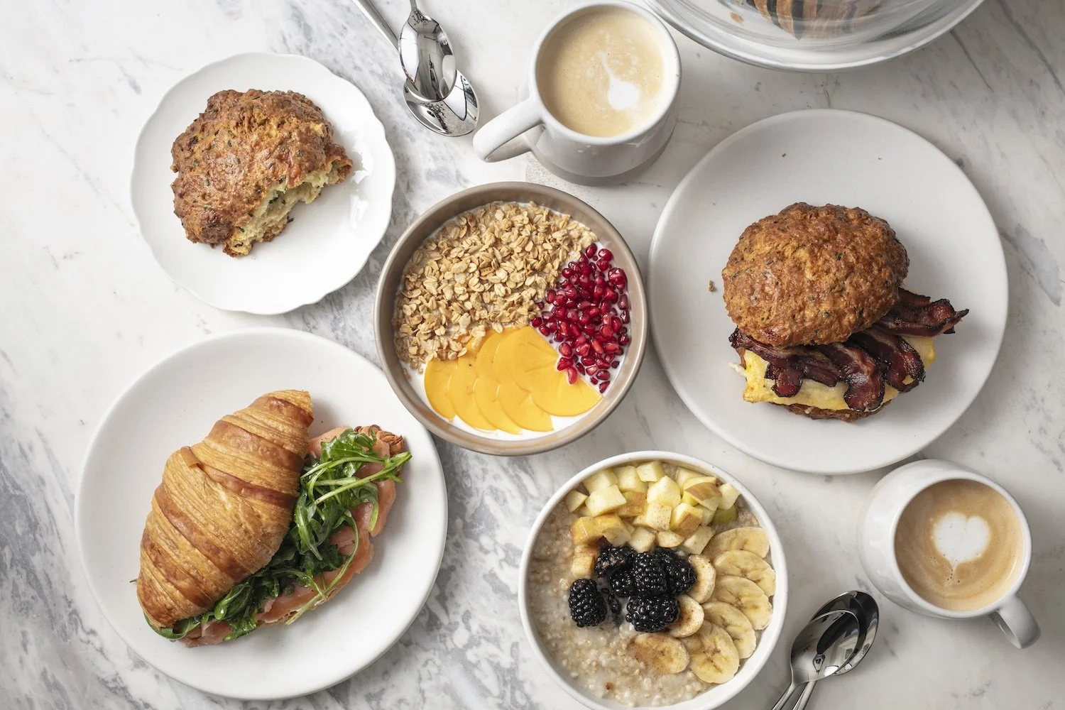 A breakfast spread at Aperitivo