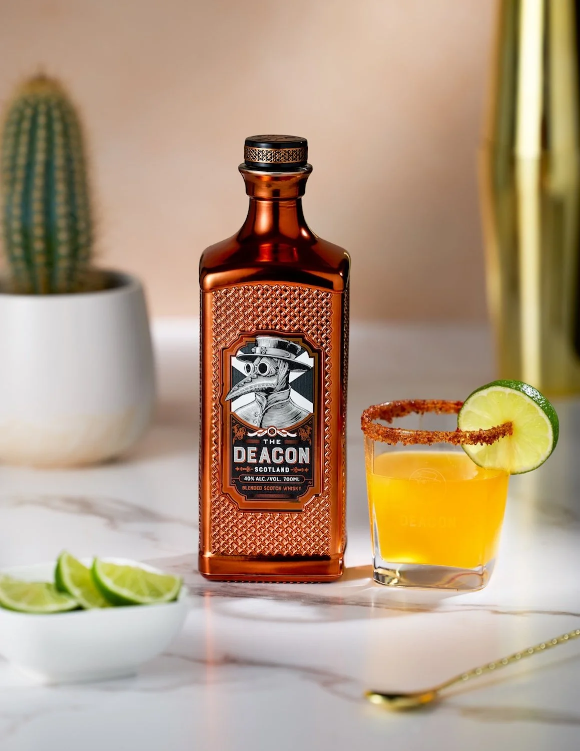 The Deacon alongside a smoky Margarita