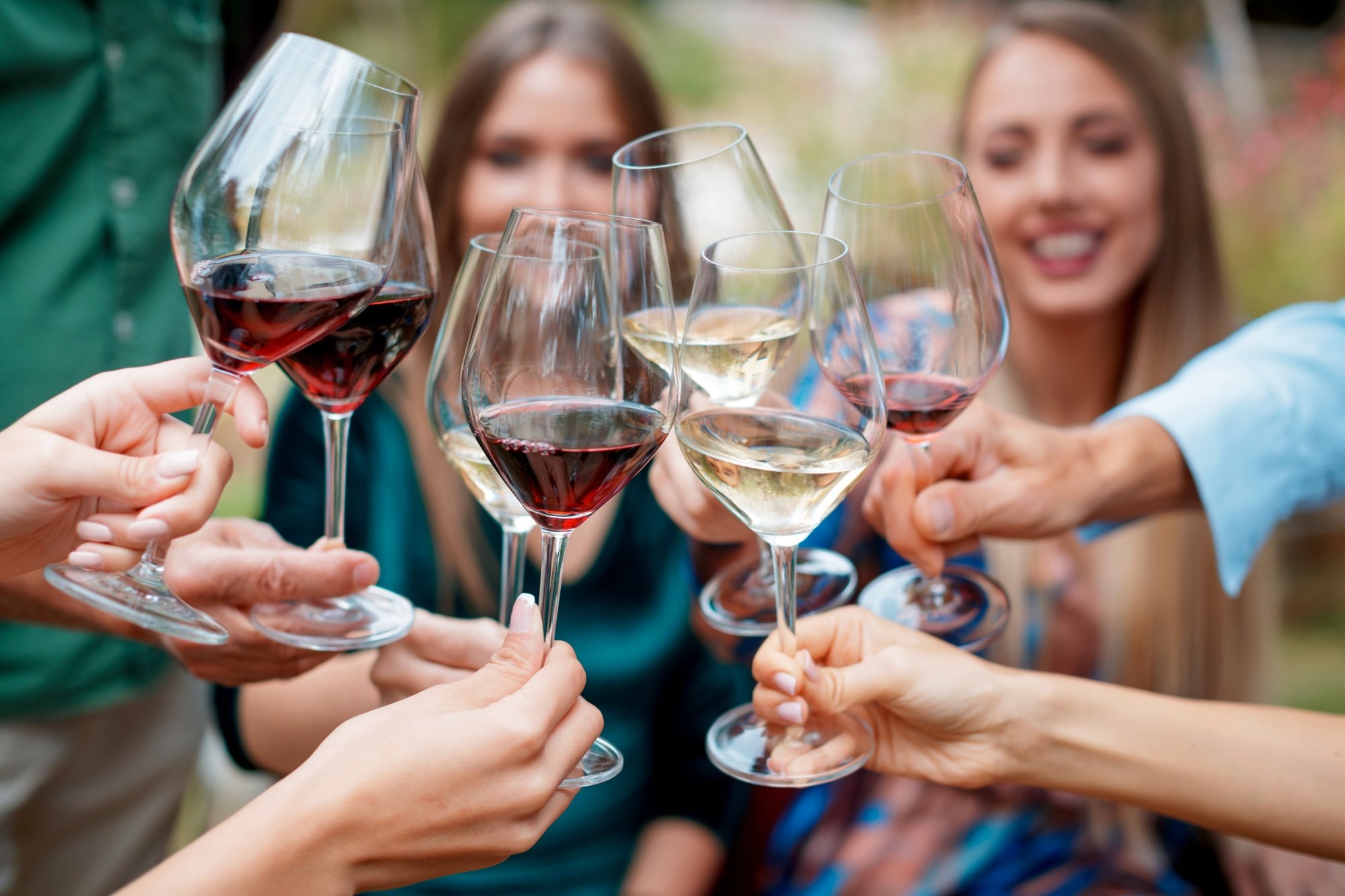 Drinking wine