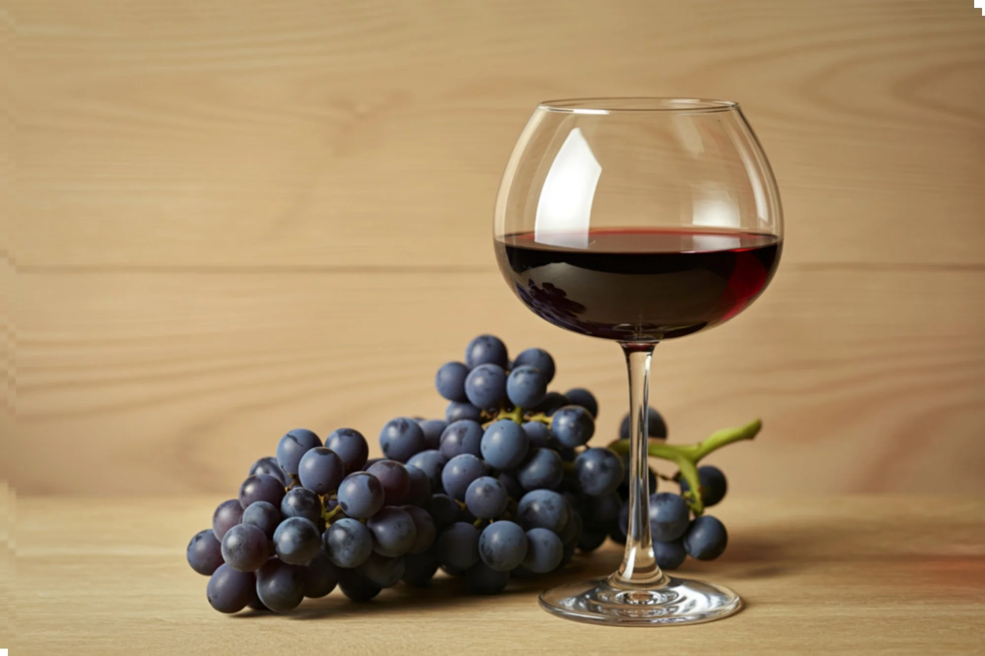 Red grapes and red wine