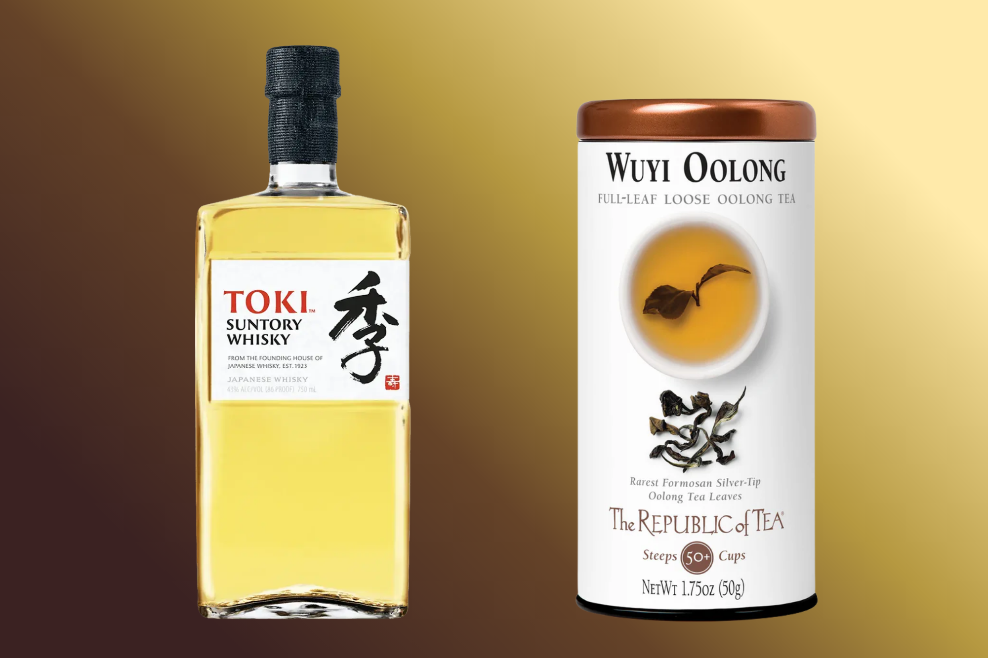 Japanese whiskey and oolong