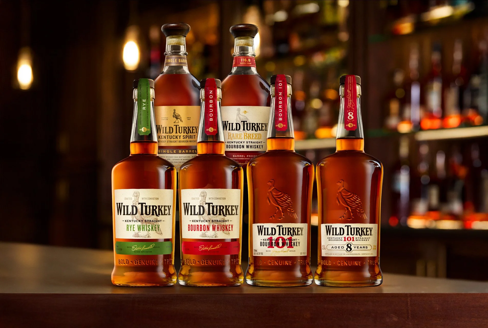 Wild Turkey bottles of whiskey