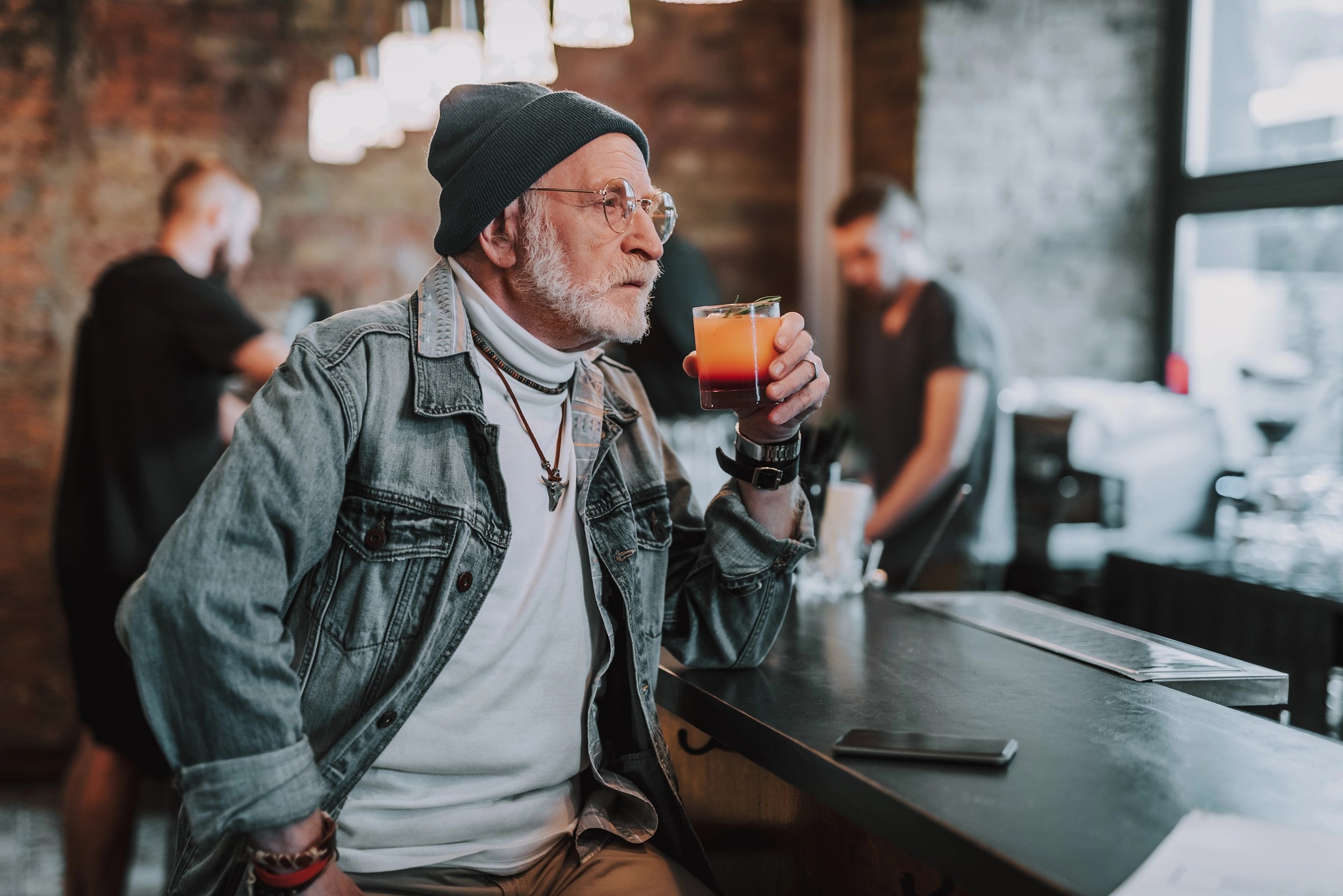 Grandpa drinking