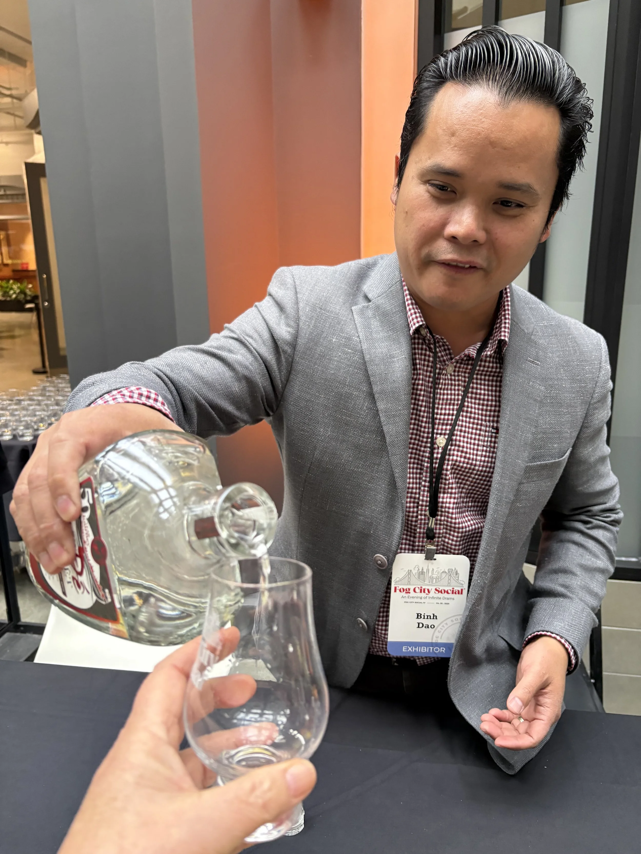 Binh Dao of Dao Distillery pouring at Fog City Social