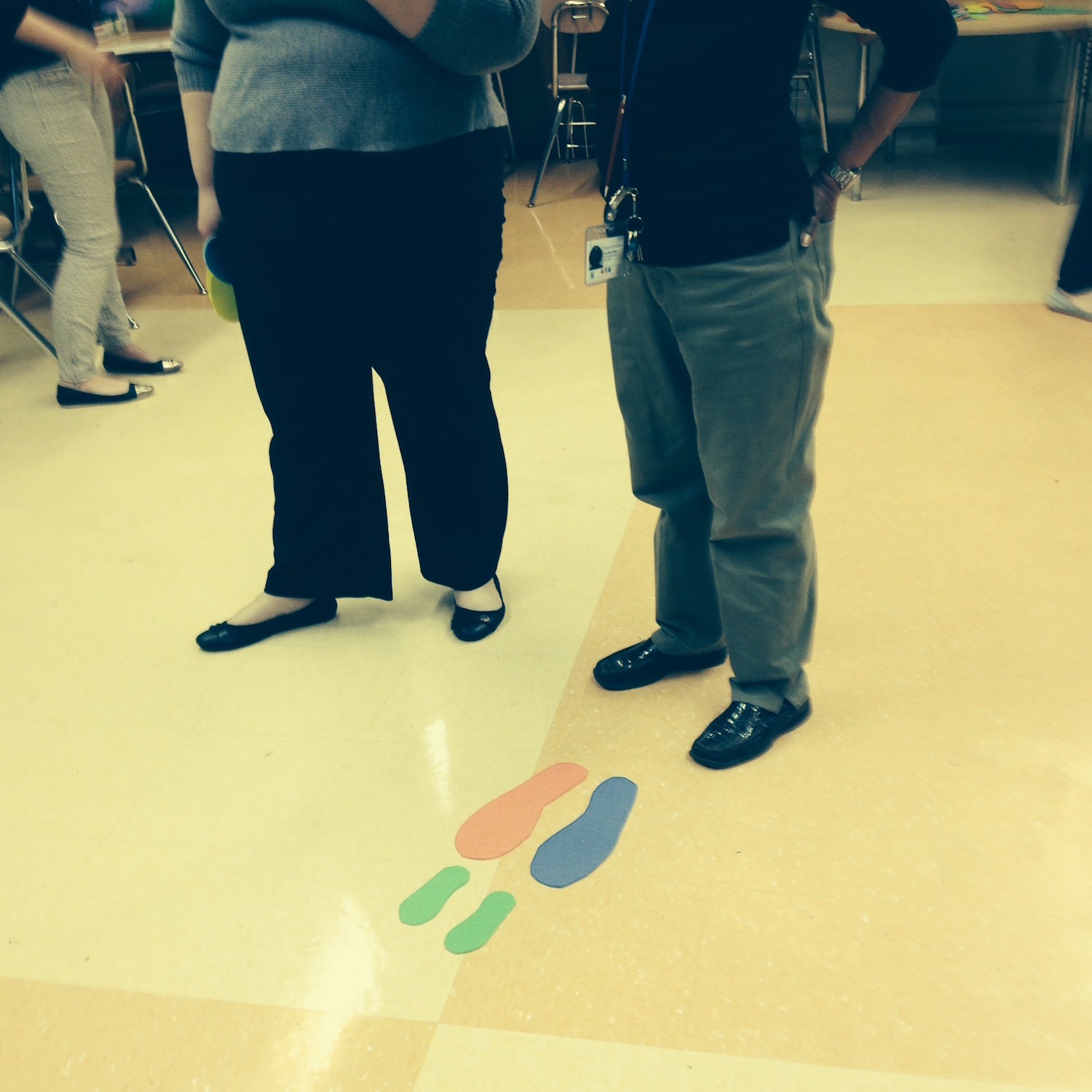 teacher circle foot steps activity