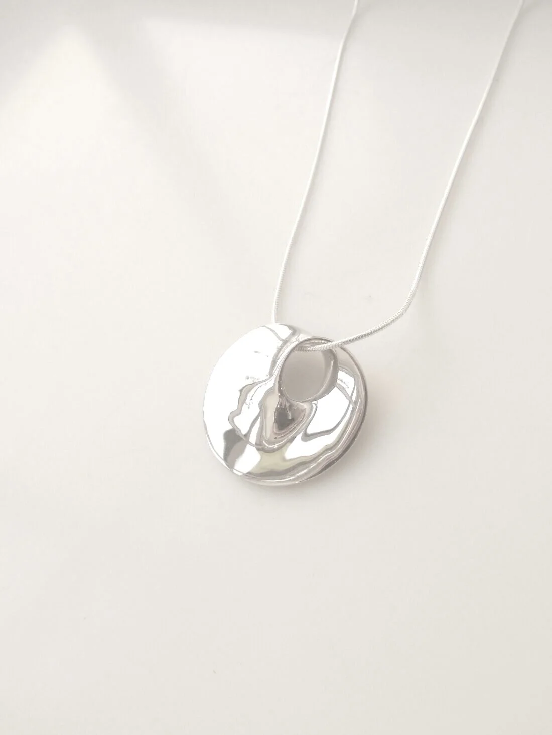 Sterling Silver Abstract Wave Necklace
