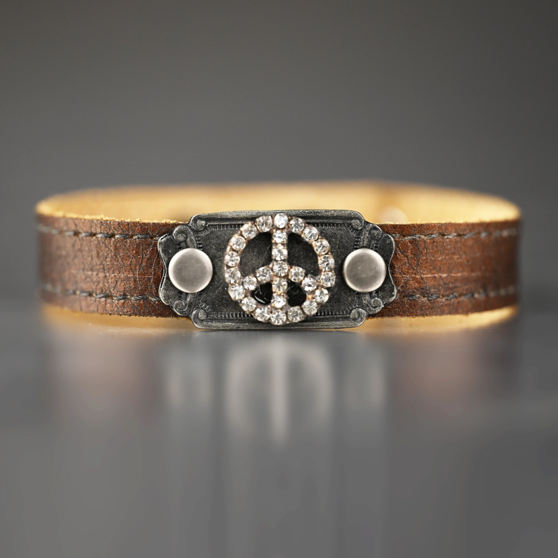 KBD Pave Peace Sign Bracelet