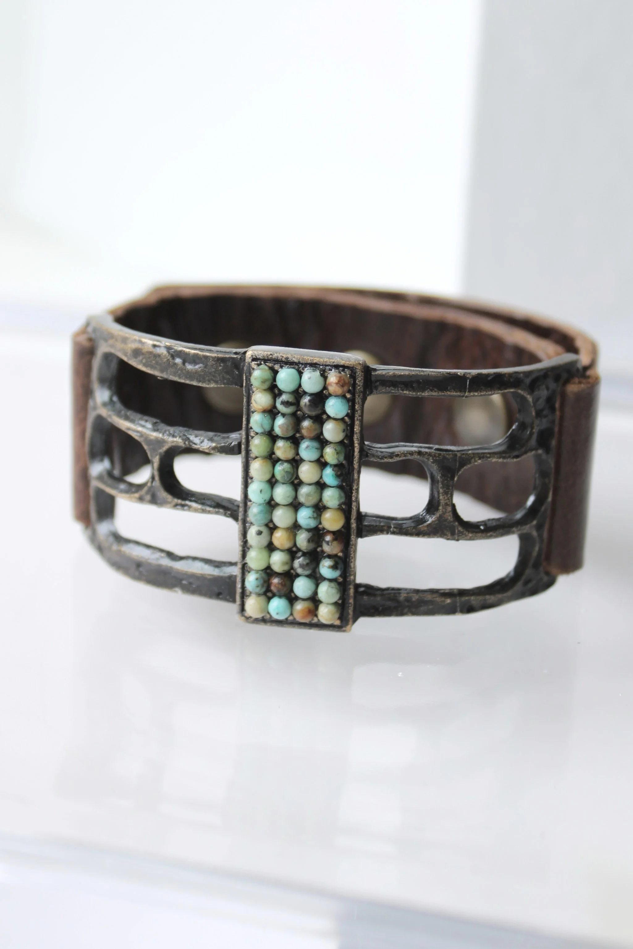 Rebel Designs African Turquoise Rectangular Bracelet