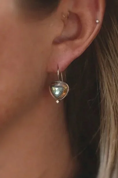 Austin Titus Petite Tri Fold Drop Earrings Labradorite