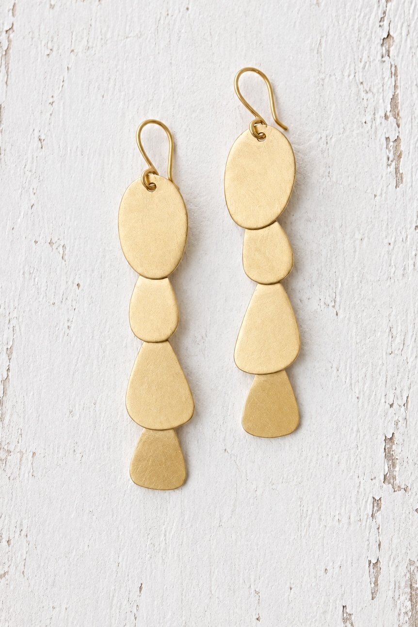 Organic Matte Gold Drop Earrings.jpg
