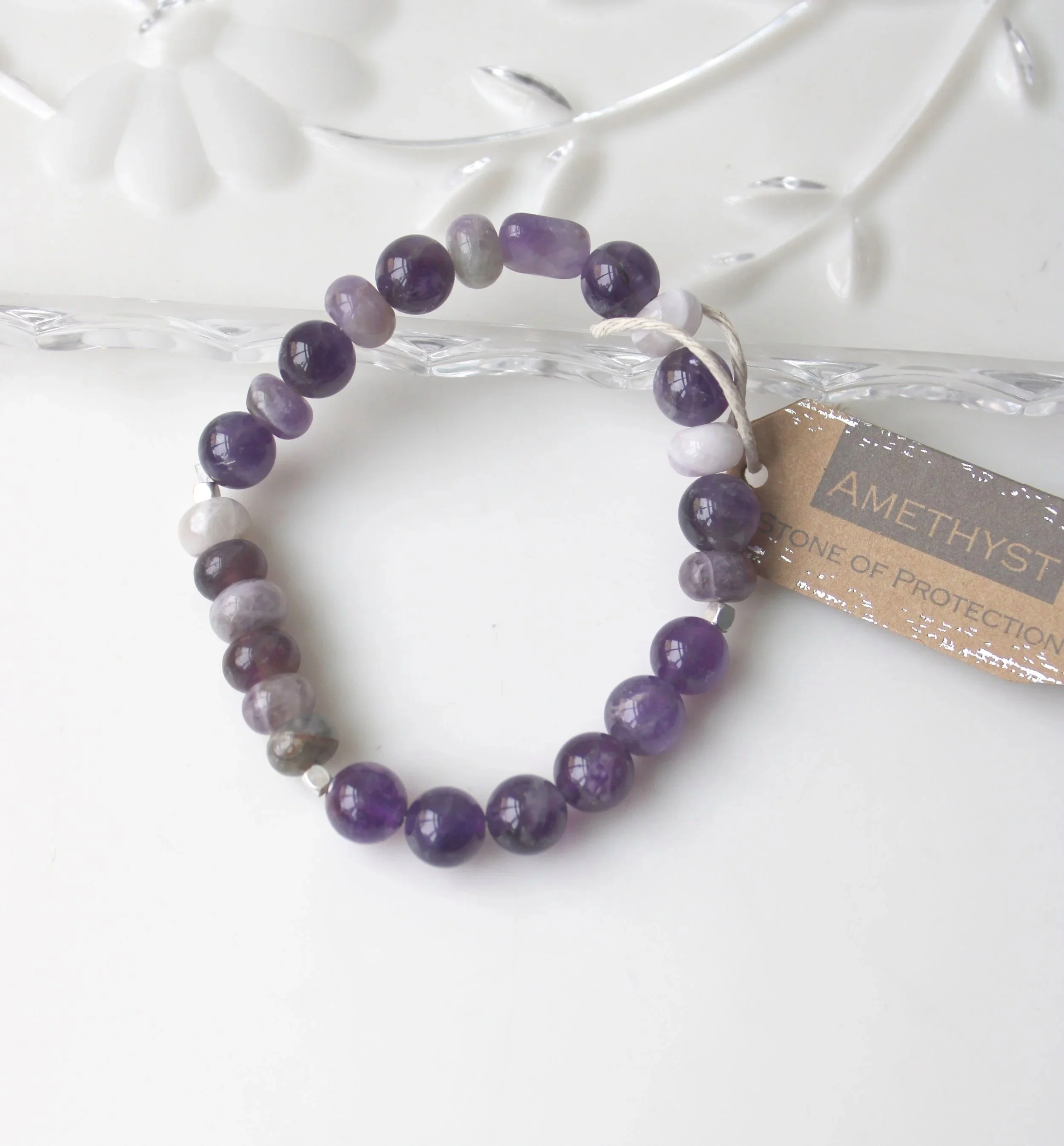 Scout Stone Stack Bracelet  Amethyst- Stone of Protection