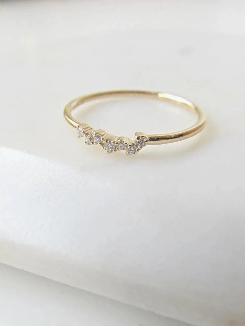 Delicate Diamonds 14k Gold Constellation Ring