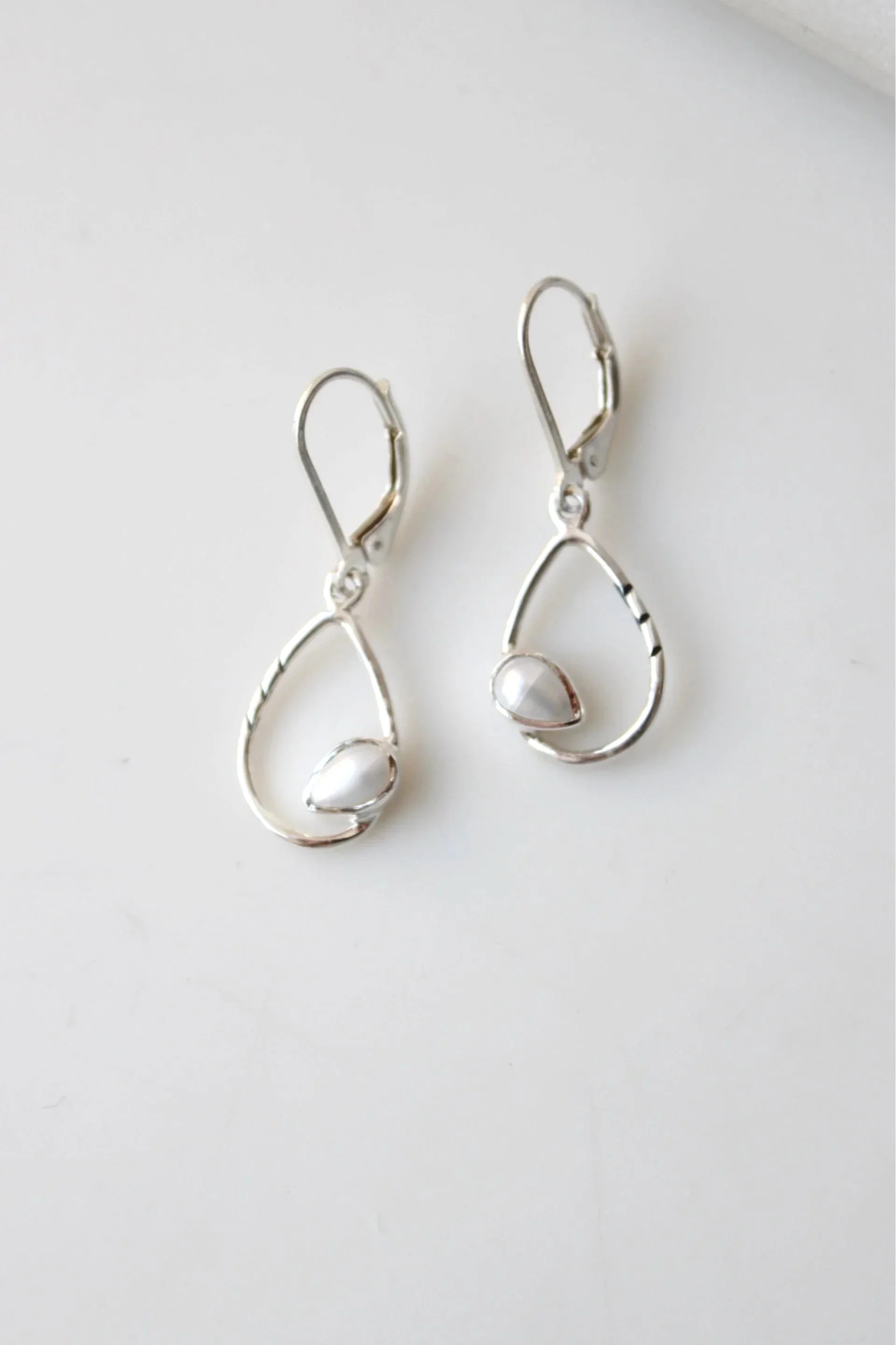 Sterling Silver Perfect Pearl Teardrop Earrings