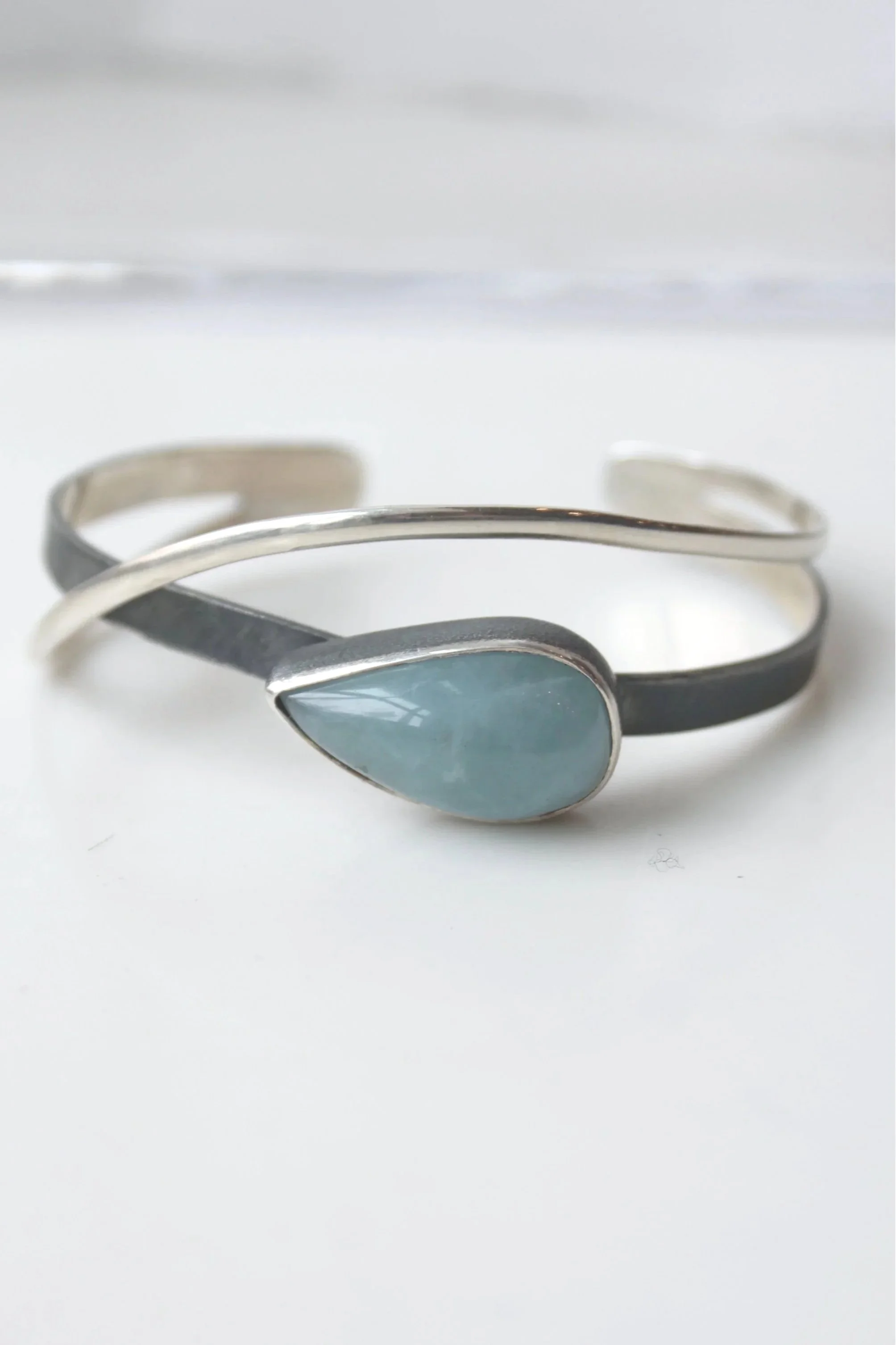 Bora Aquamarine Crossover Cuff Bracelet