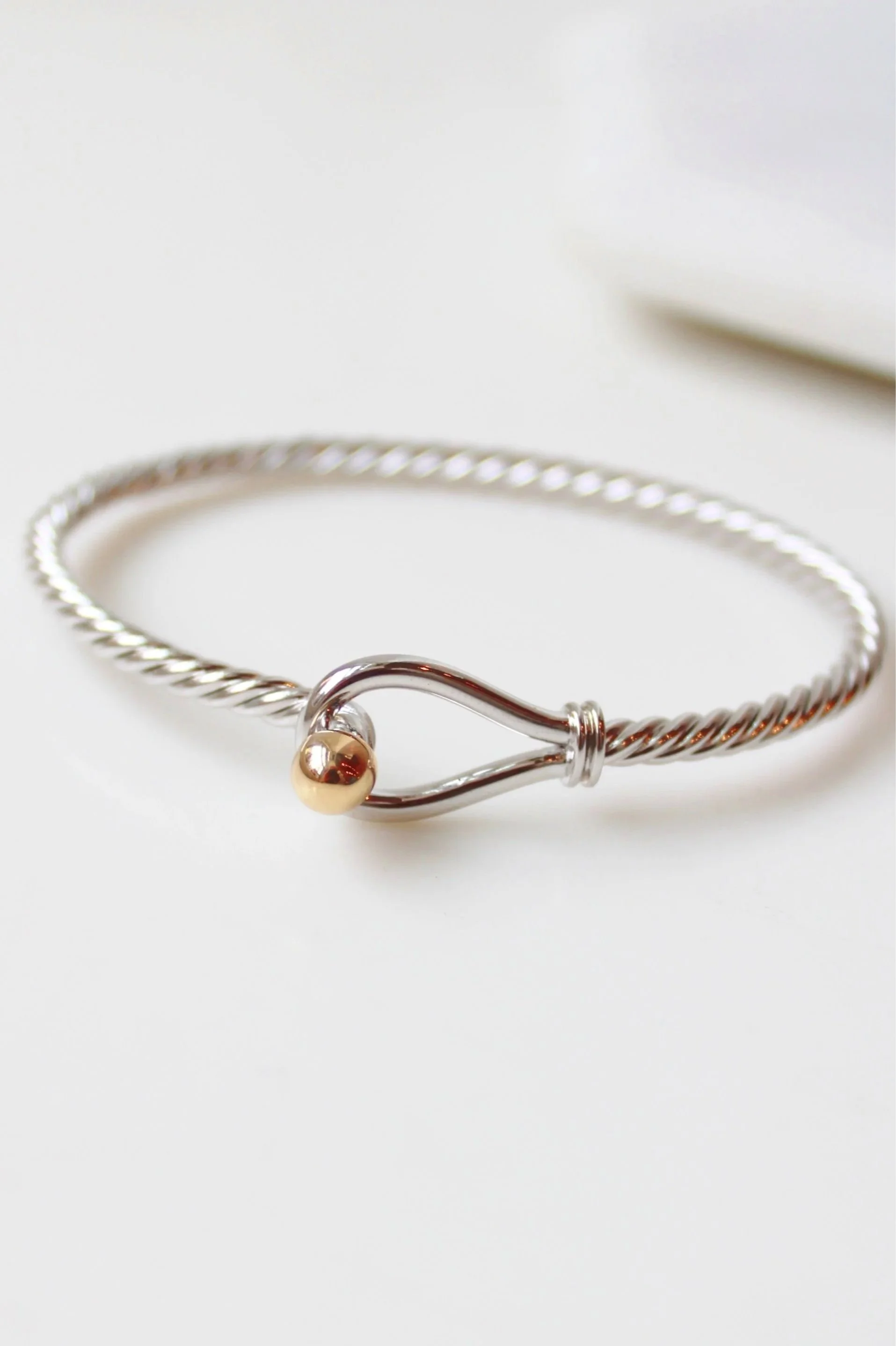 Evening Tide Rope Loop Bracelet 14k Gold and Sterling Silver