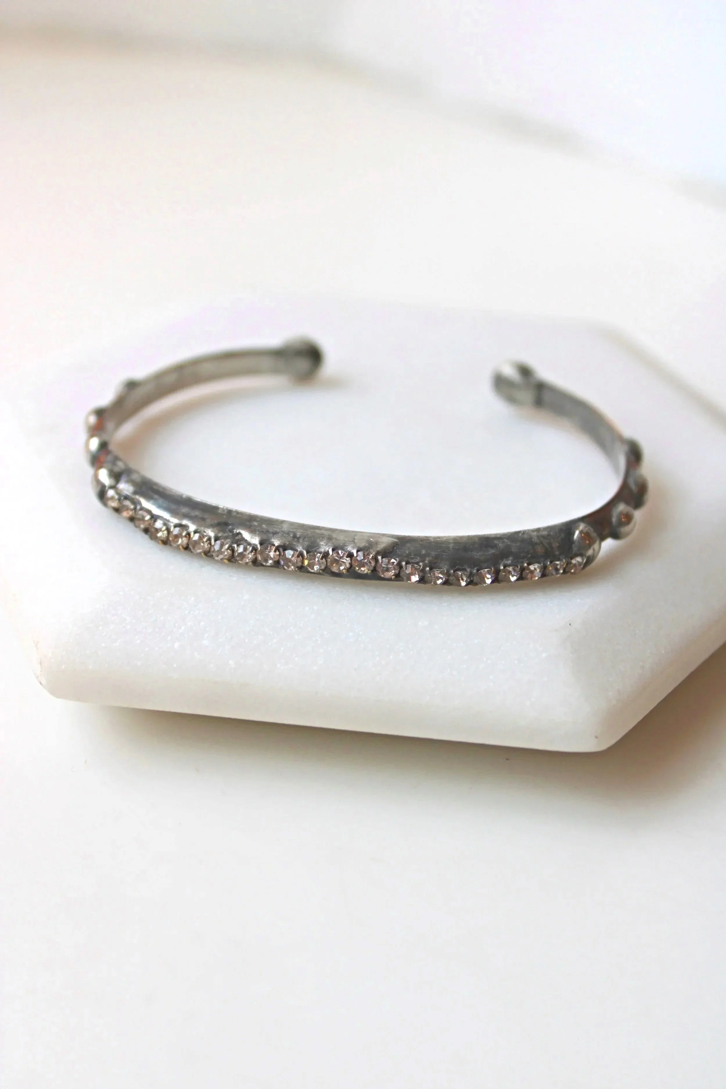Mikal Winn Slender Wavy Sparkle Cuff Bracelet