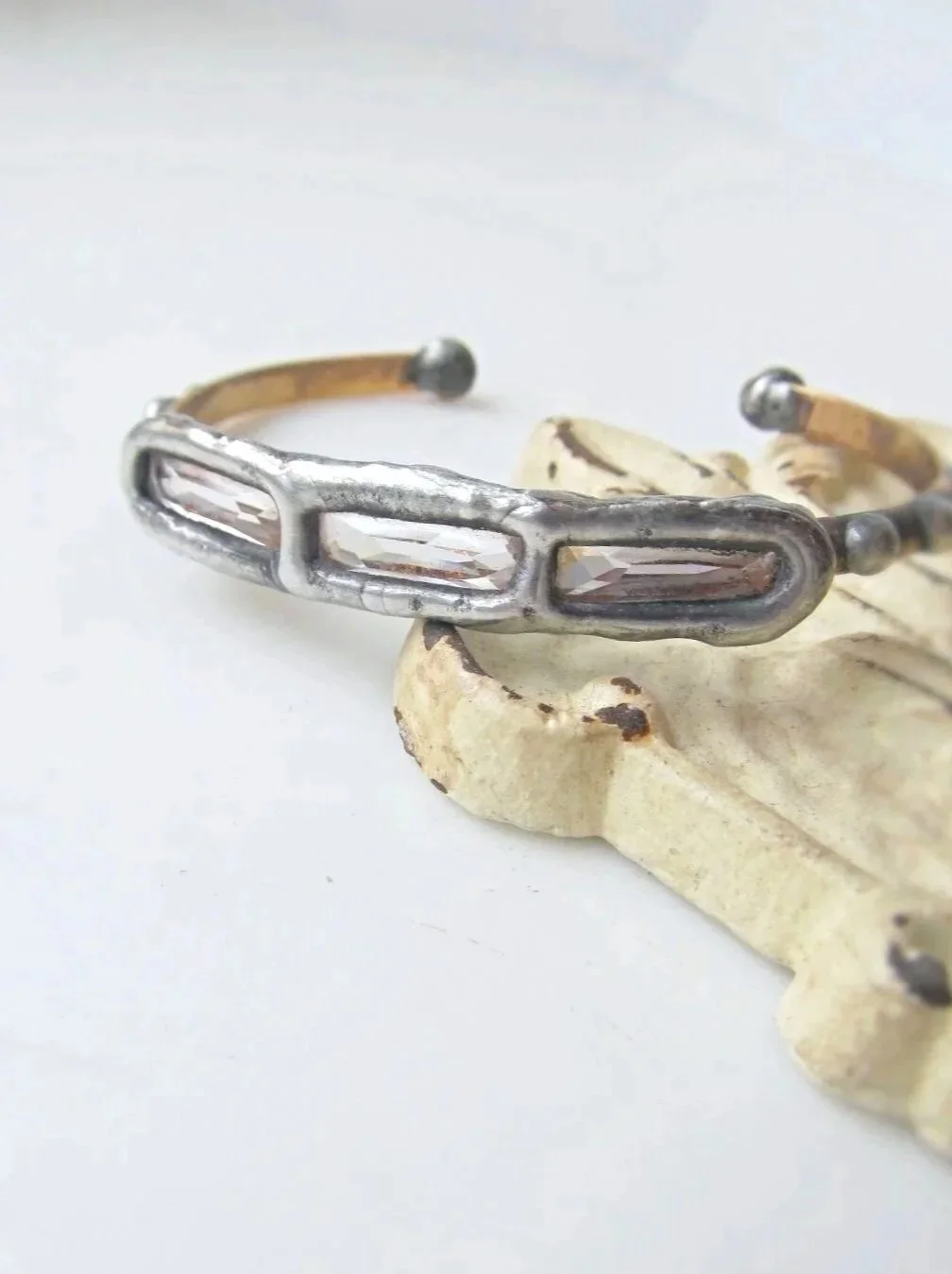 Mikal Winn Crystal Row Cuff Bracelet