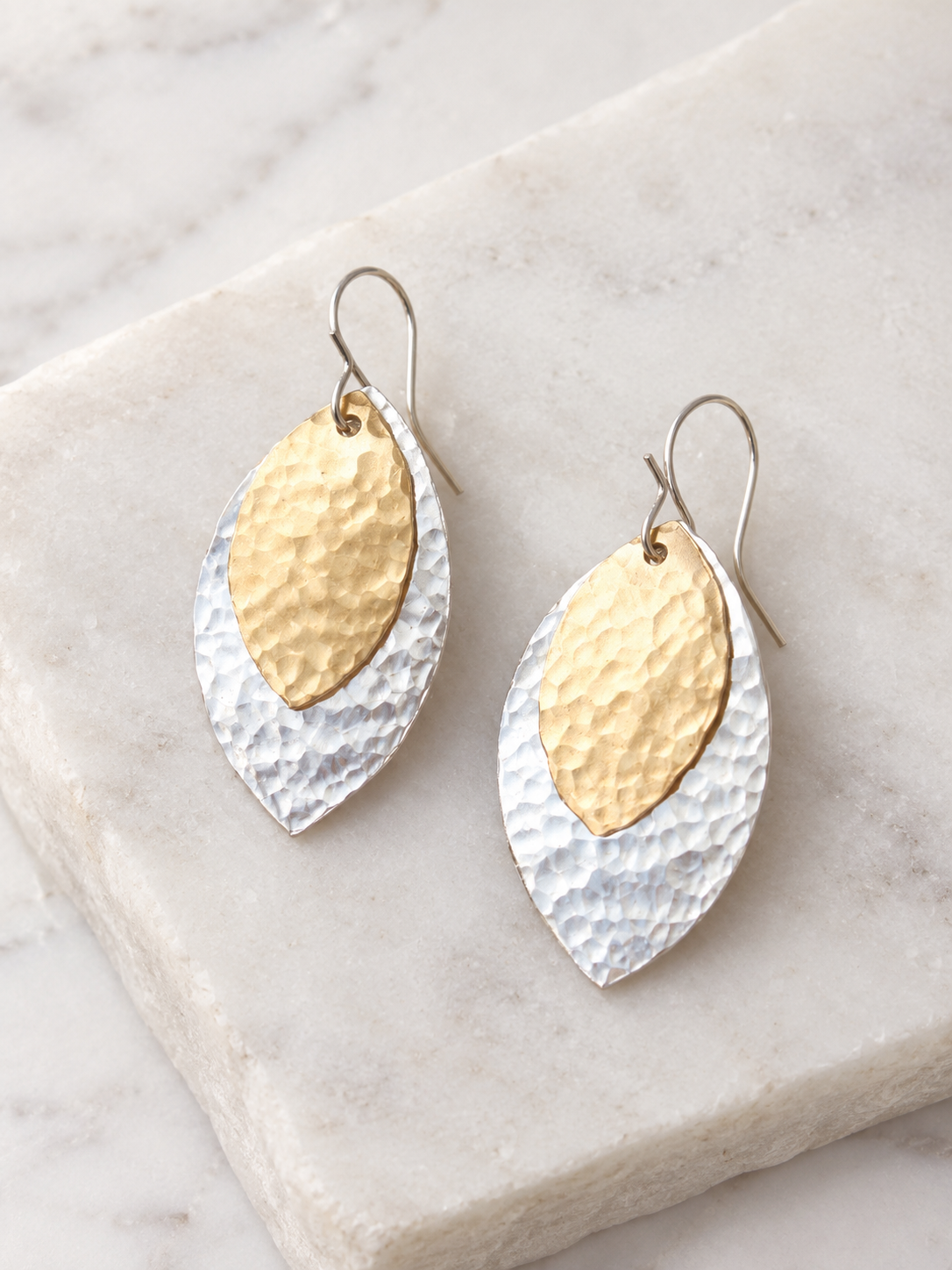 Hammered Gold and Silver Leaf Earrings.png