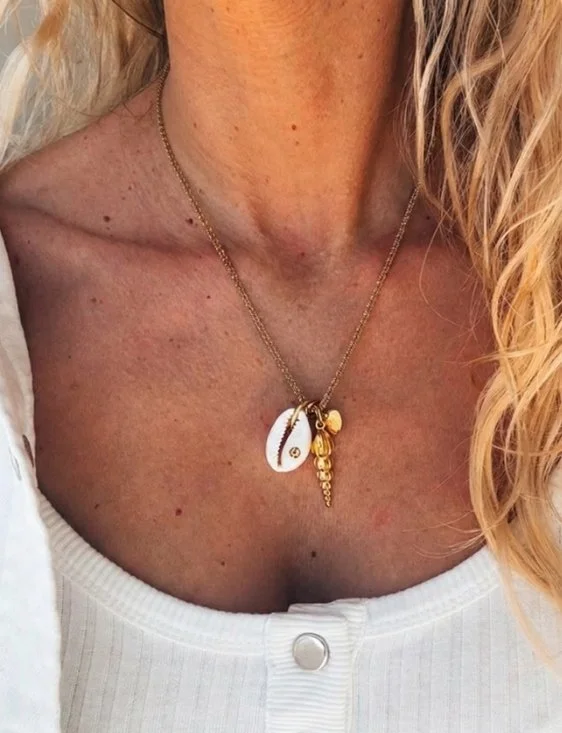 Natural White Shell Charm Necklace