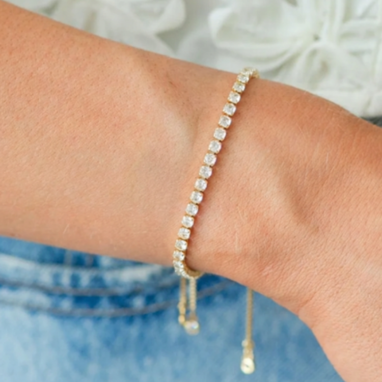 Delicate Faux Diamond Tennis Bracelet