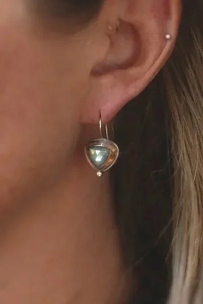 Austin Titus Petite Tri Fold Drop Earrings Labradorite