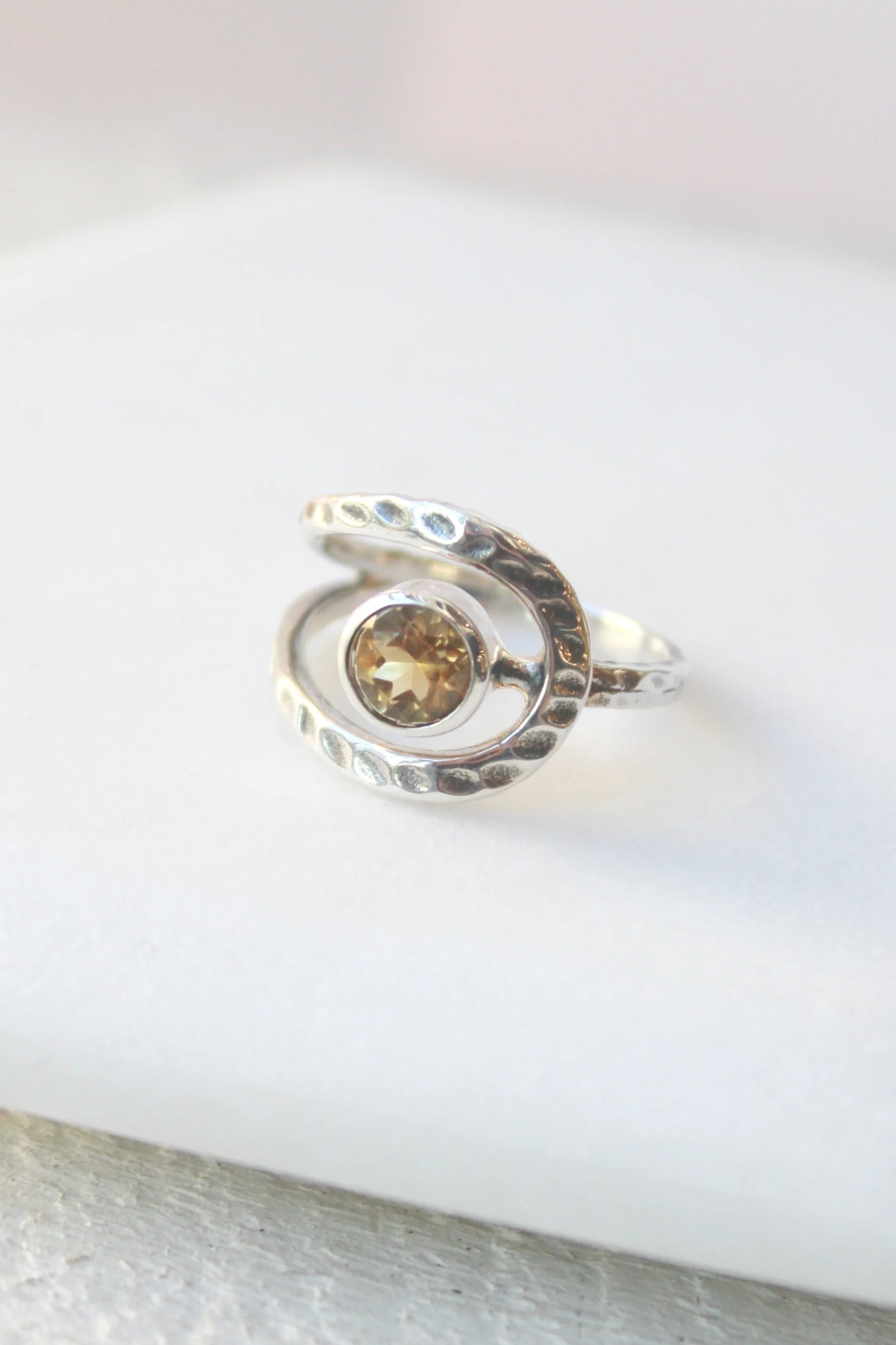 Sterling Silver Lasso Ring Citrine