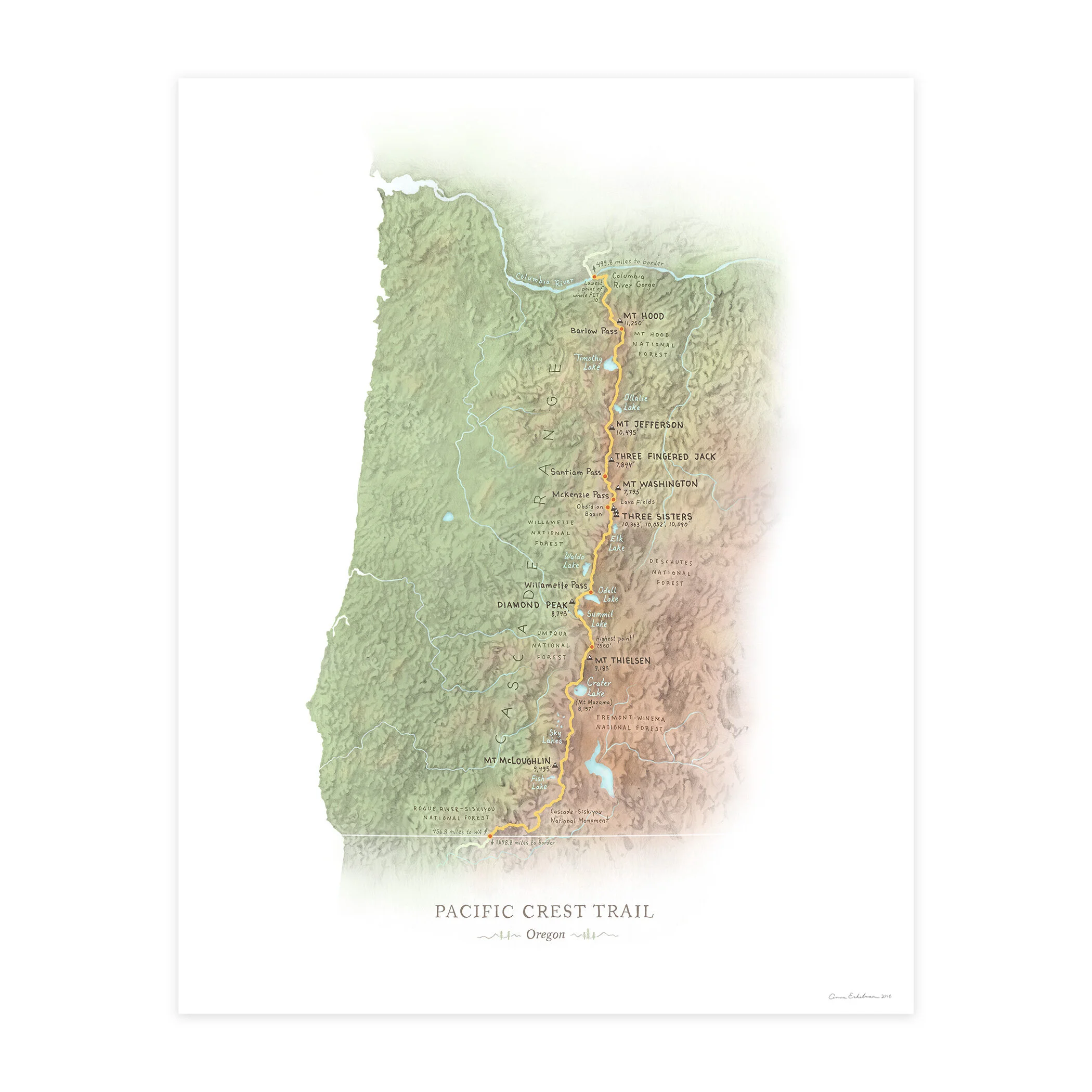 Pacific Crest Trail (PCT) - Oregon Section - 11x14 Fine Art Print