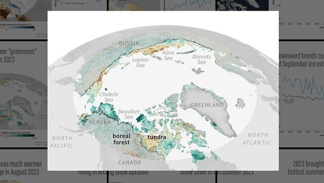Tundra, snow, heat, ice. Many stories to learn through maps and graphs about the continued evolution of the Arctic. 🧊 📈 🤒 The Arctic Report Card was released this past week and image highlights (and links to the full report) are up on Climate.gov.