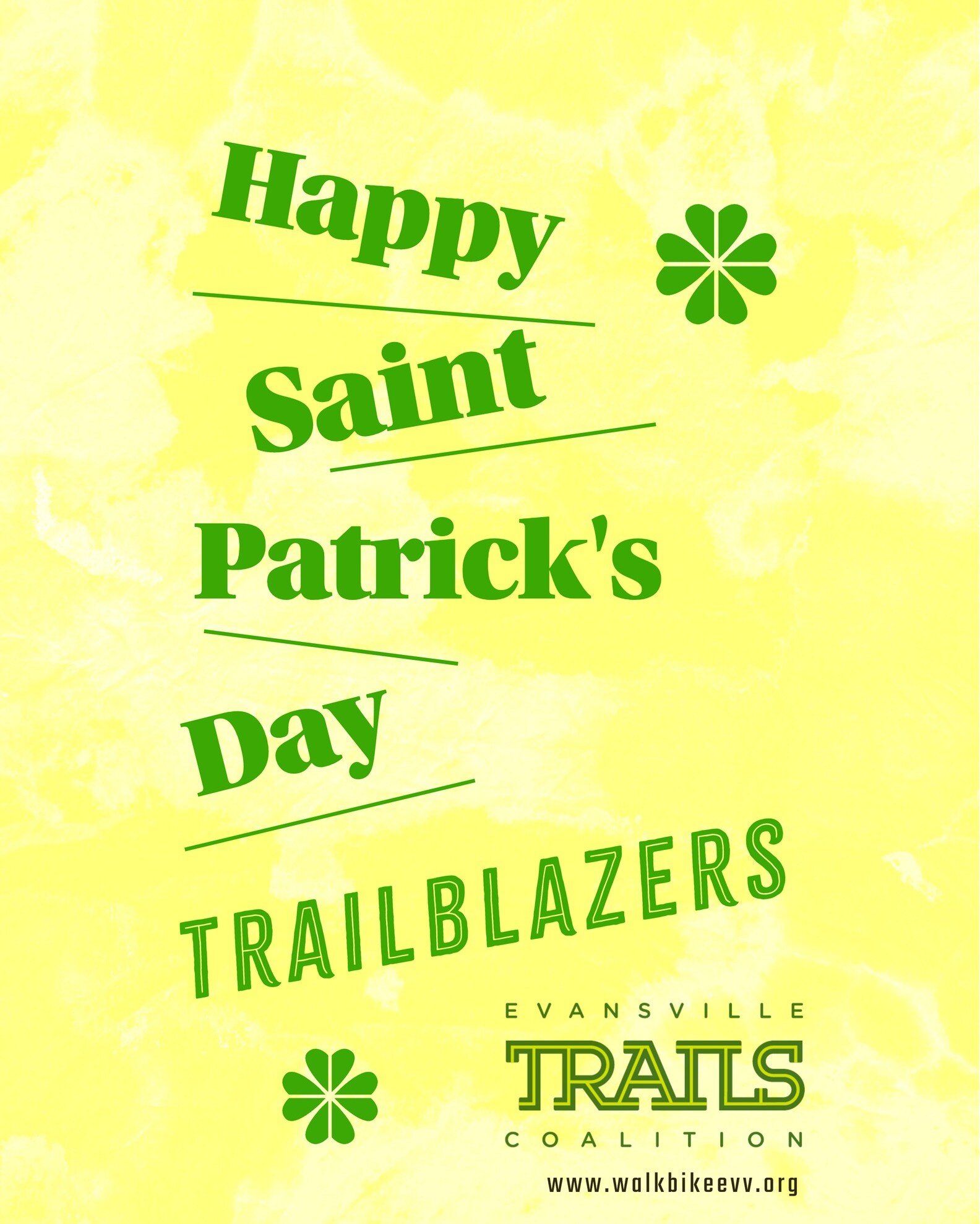 Happy St. Patrick's Day, Trailblazers!

 #activeevv #evansvilletrailscoaliton #healthyevv #trailblazer
