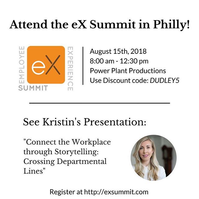 See Kristin Dudley @kristindud speak at the eX Summit on August 15th in #Philadelphia! Register at link in bio and use Discount code: DUDLEY5.
.
.
#makegoodcompany #employee #experience #philly #summer #ex #exsummit #hr #disrupthr #philadelphia #tale