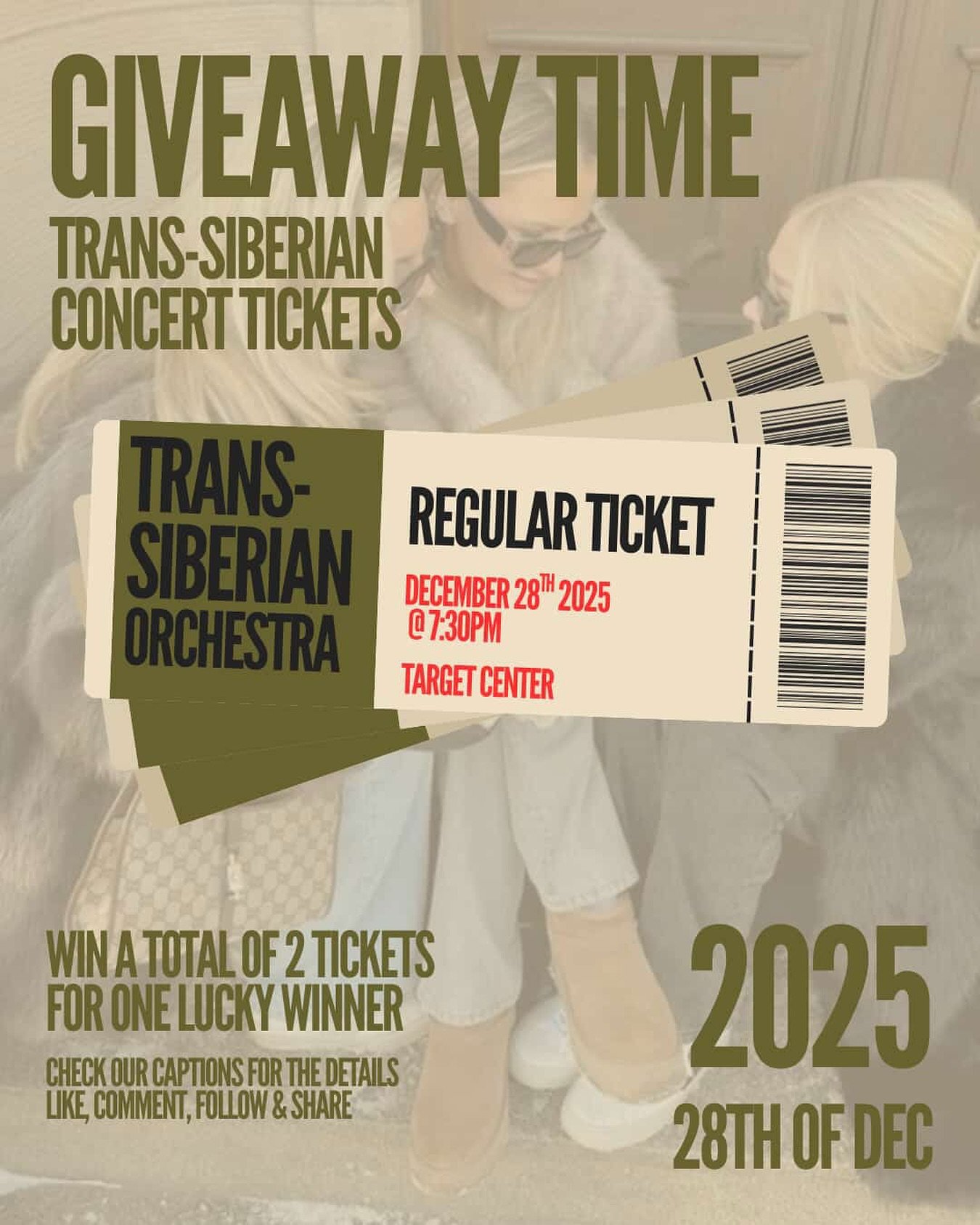 GIVEAWAY!! 

Trans-Siberian Orchestra is here in Minneapolis and we&rsquo;re going for a fun girls night out PLUS giving you 2 tickets to win for yourself and a friend! 

Entering is simple, just like@this post and follow @livenationmn and be followi