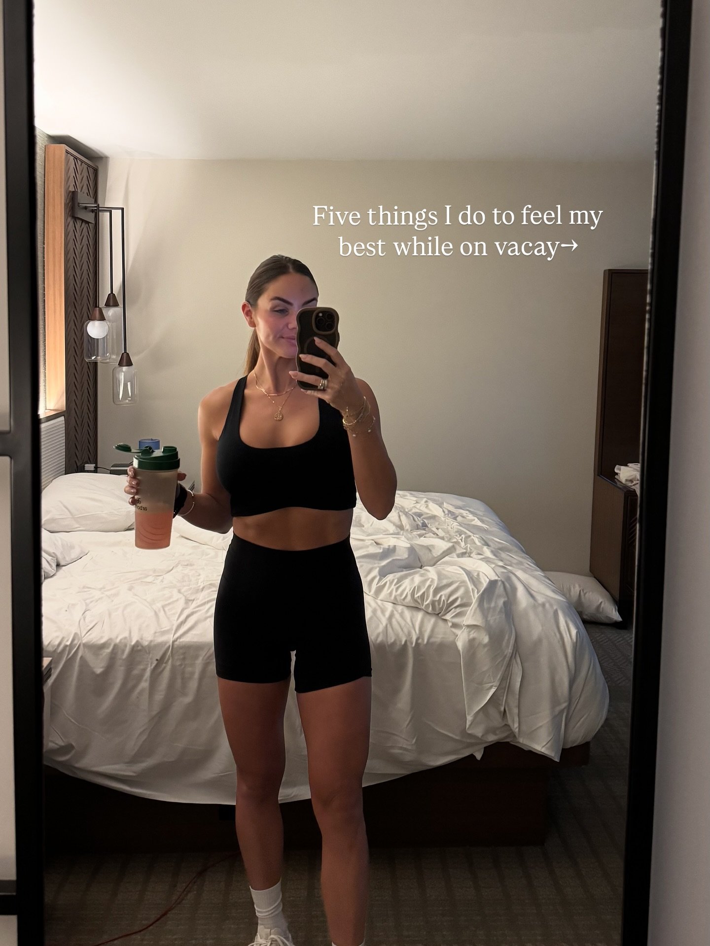 If you&rsquo;re new here, hi!! I&rsquo;m Mari, a working mom to four boys that&rsquo;s been working with an online trainer for the past 9 months! I&rsquo;ve got some travel coming up so I wanted to share 6 things I do while traveling to stay on track