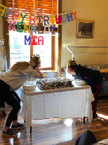 :Kennedy Munz and Mia Campbell celebrating birthdays on the retreat.