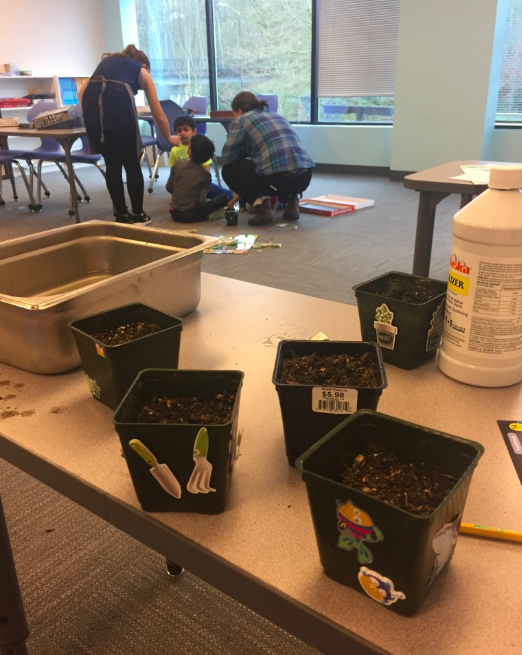 Thank you Maya and Claira for coming by to talk about farming practices and teach us to plant our own pea plants!!