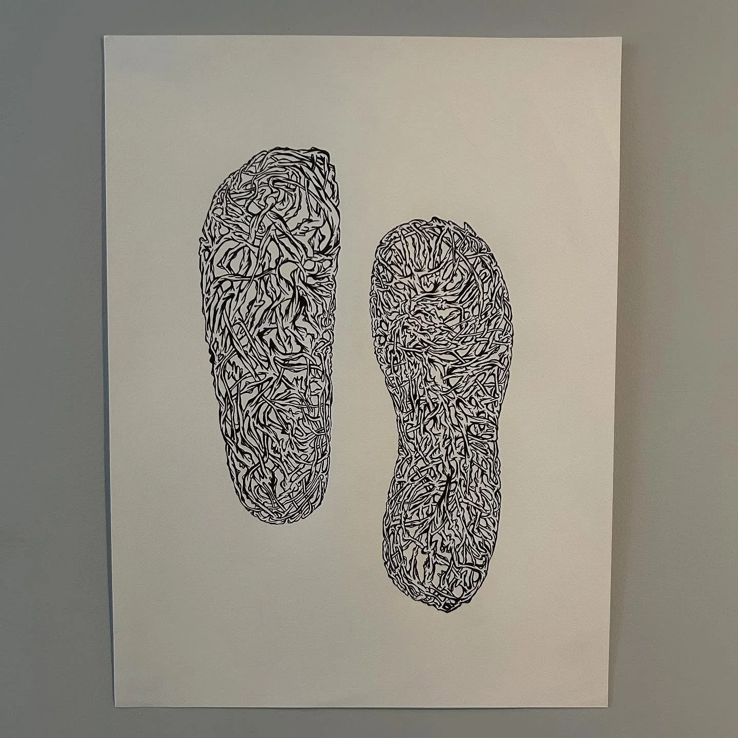 &ldquo;Have You Walked In Their Shoes?&rdquo; Bic pen on 15&rdquo; x 20&rdquo; 90lb watercolor paper. #saicalumni #tracygjones