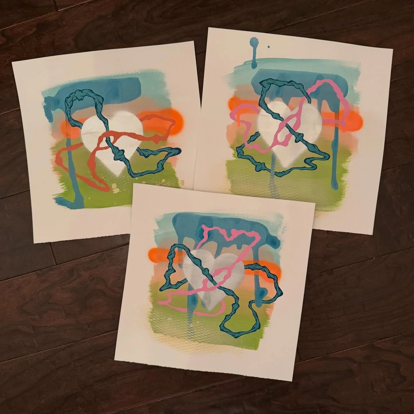 Need to wrap these up soon! Only 69 more left to create of my &ldquo;100 HEARTS PROJECT.&rdquo; Stay tuned. Thank you to all of my collectors in the US, Canada and Italy who own the first 31 of these paintings!