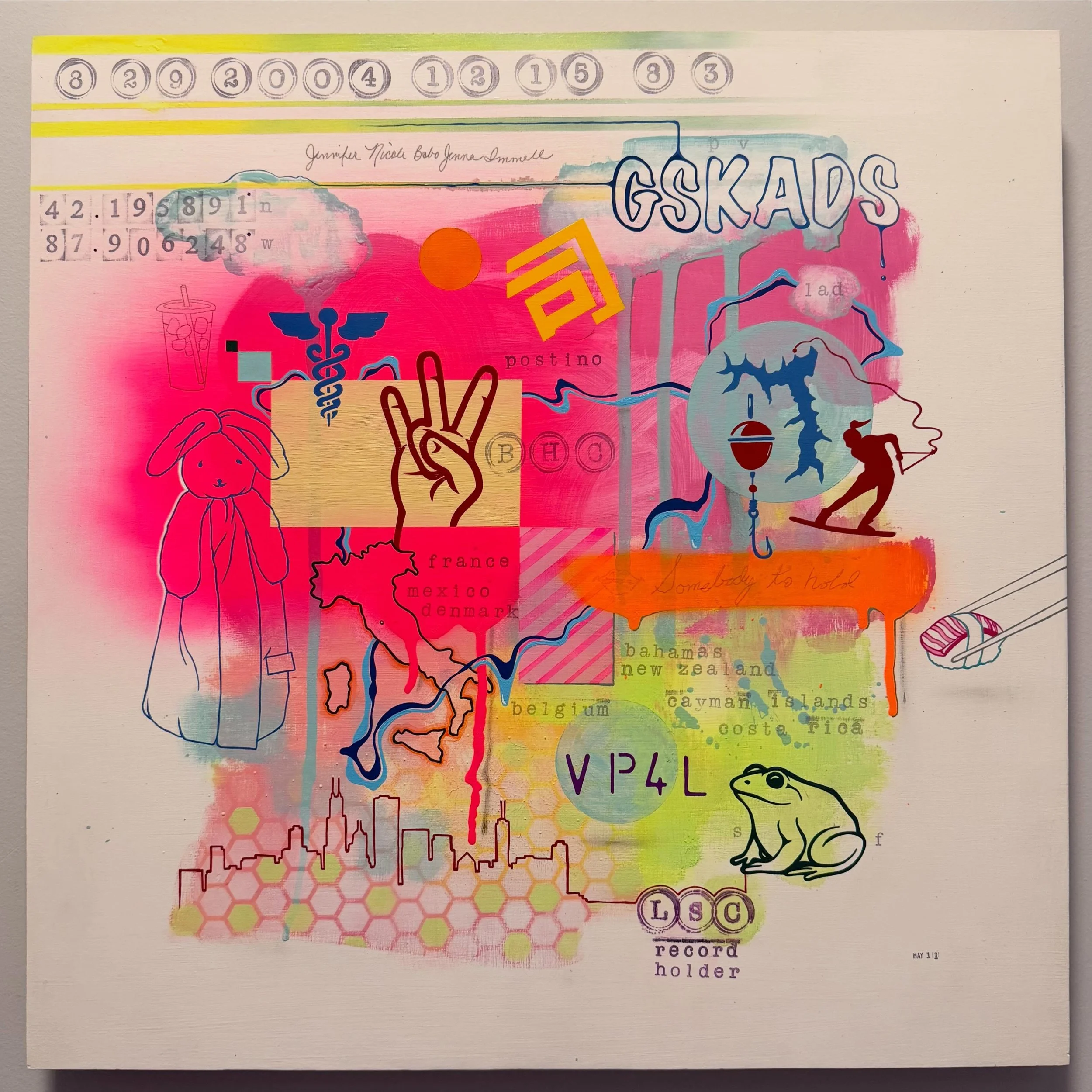 Commission completed! &ldquo;7,925 Days &amp; it is Only the Beginning&rdquo;

acrylic, phosphorescent acrylic, spray paint, ink, graphite and gloss varnish on 20&rdquo; x 20&rdquo; cradled pine panel
