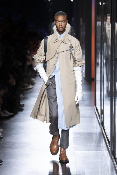  Model wears an outfit , as part of the men s wear fall winter 2020 2021, men fashion week, Paris,  France, from the house of Dior 