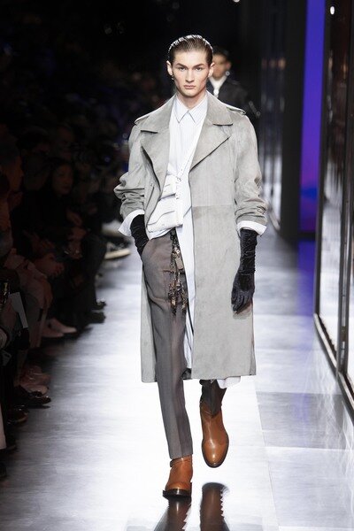  Model wears an outfit , as part of the men s wear fall winter 2020 2021, men fashion week, Paris,  France, from the house of Dior 