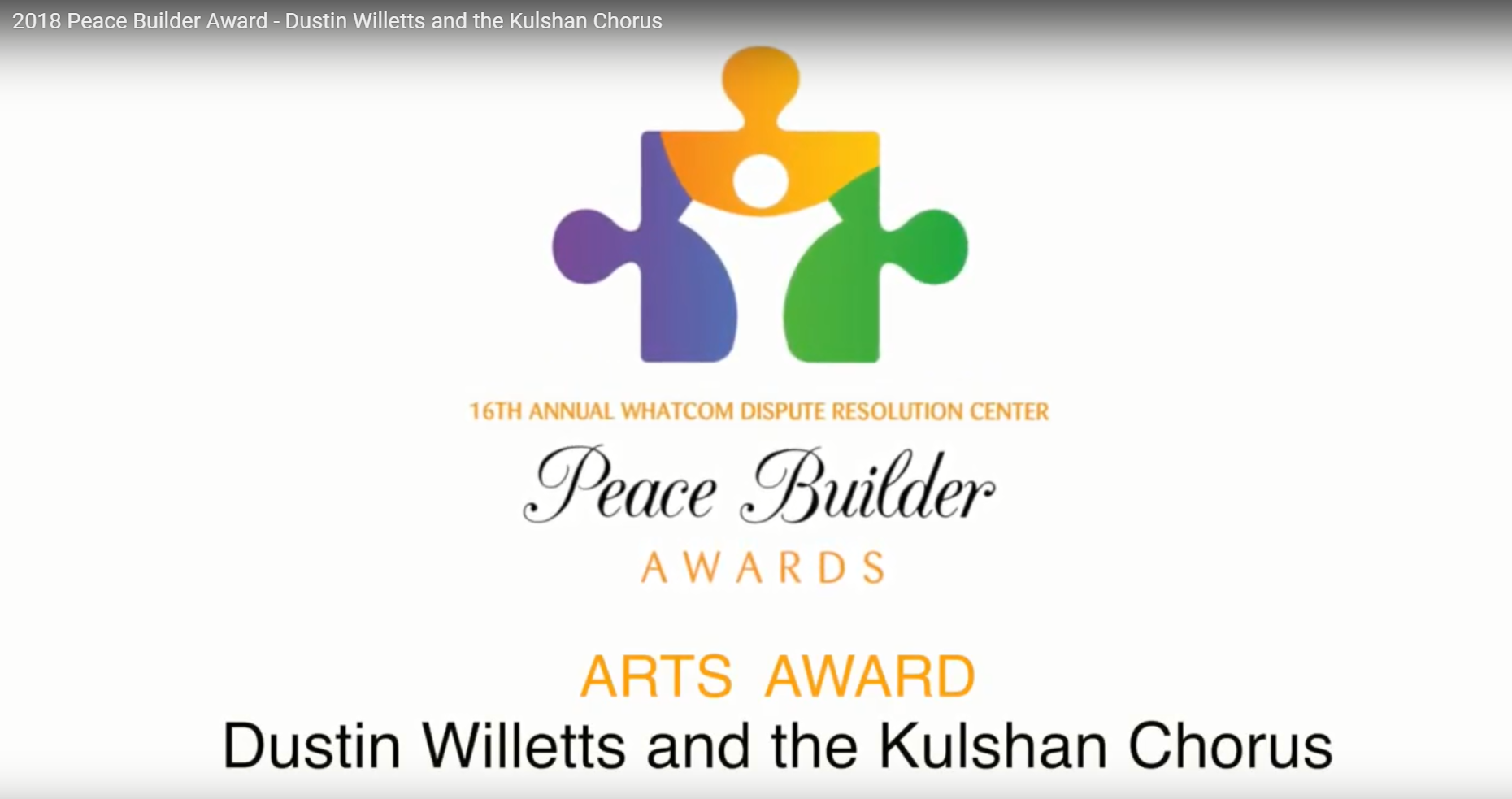 Recipient of 2018 Peace Builder Award