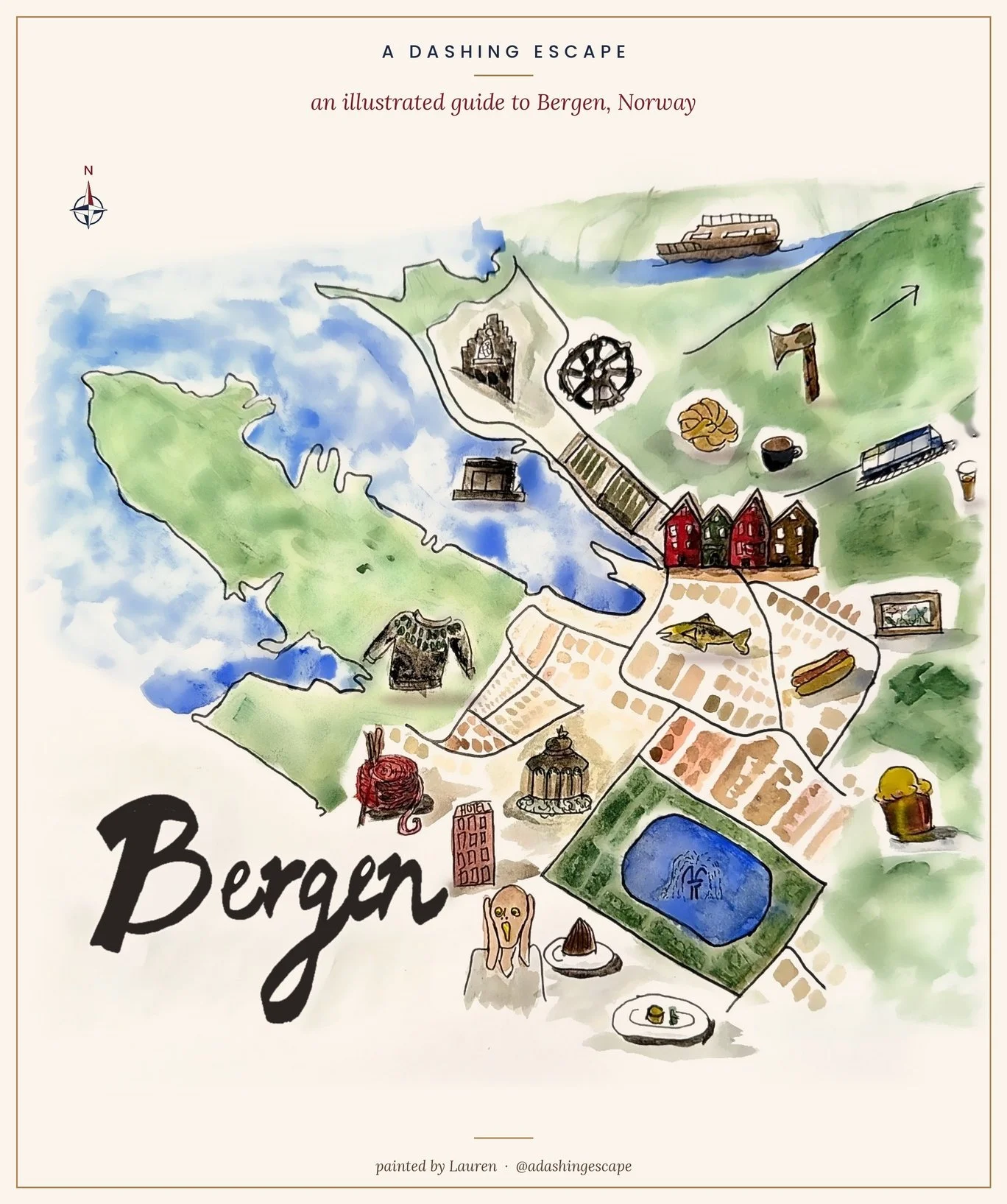 Bergen: An Illustrated Map of Favorite Stops
