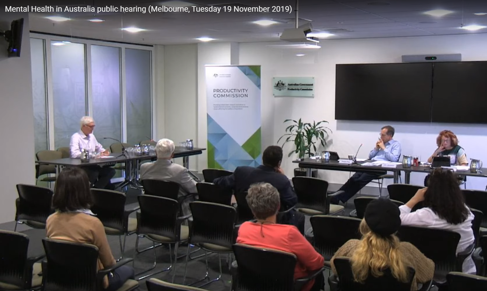Outcomes Monitoring Presented to the Australian Government Productivity Commission's Public hearing on Mental Health