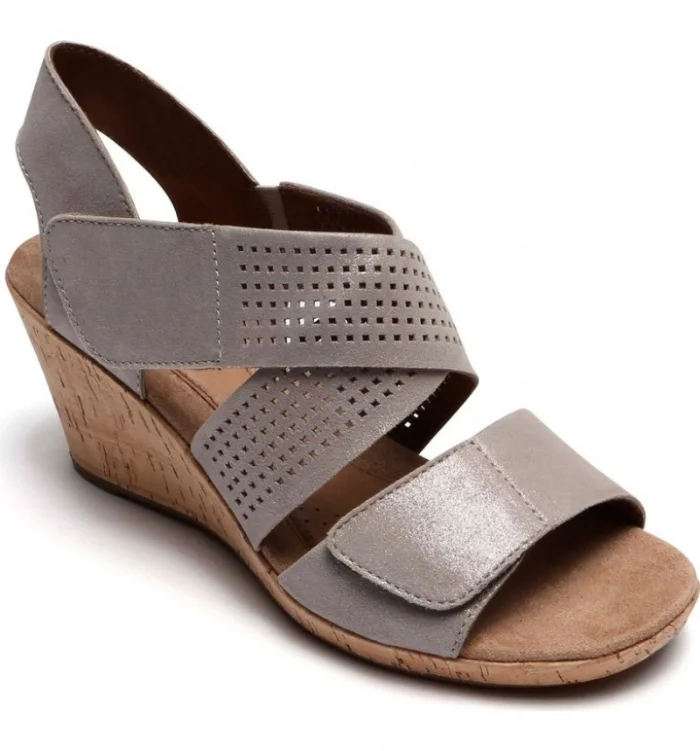  Janna Cross Strap Wedge Sandal - Metallic Nubuck Leather (PC: Nordstrom.com)