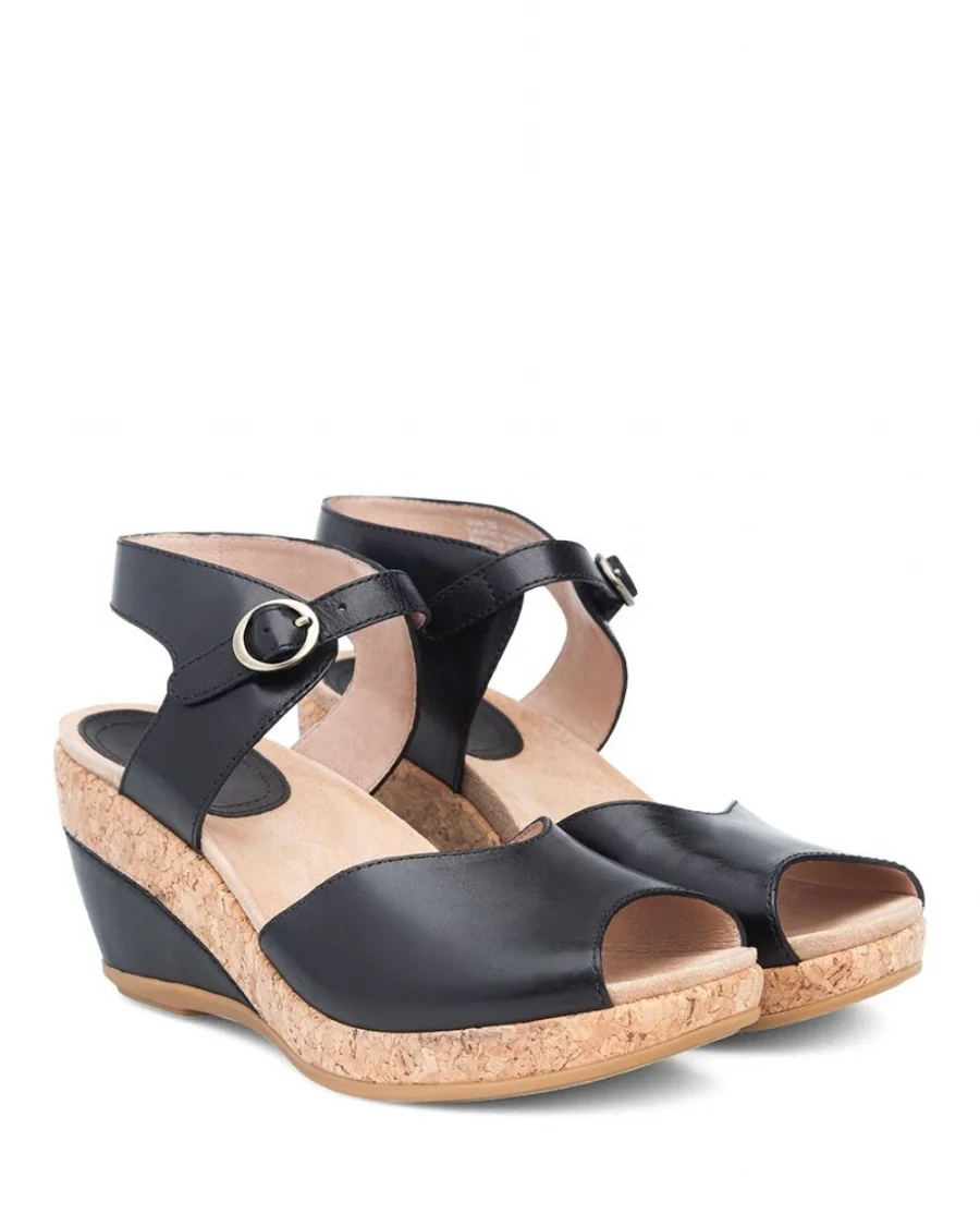 Dansko Charlotte Black Full Grain Sandal - Black (PC: Dansko.com)