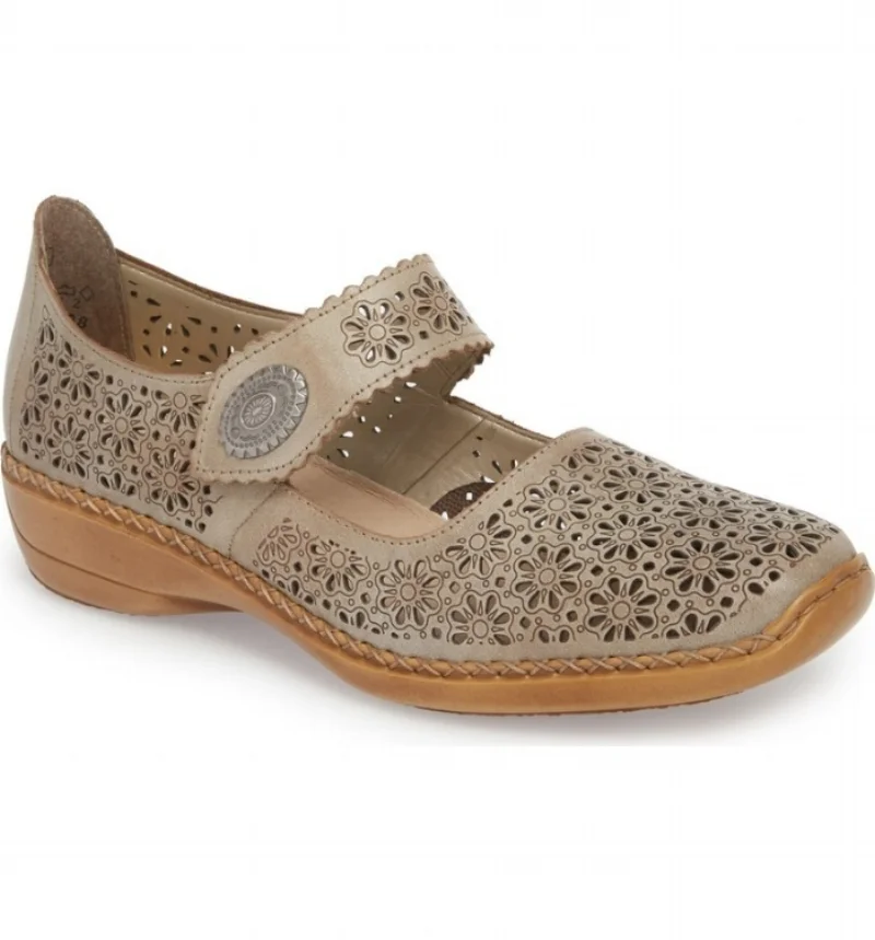 Rieker Antistress Doris 66 Mary Jane Pump - White Kiesel Leather (PC: nordstrom.com)