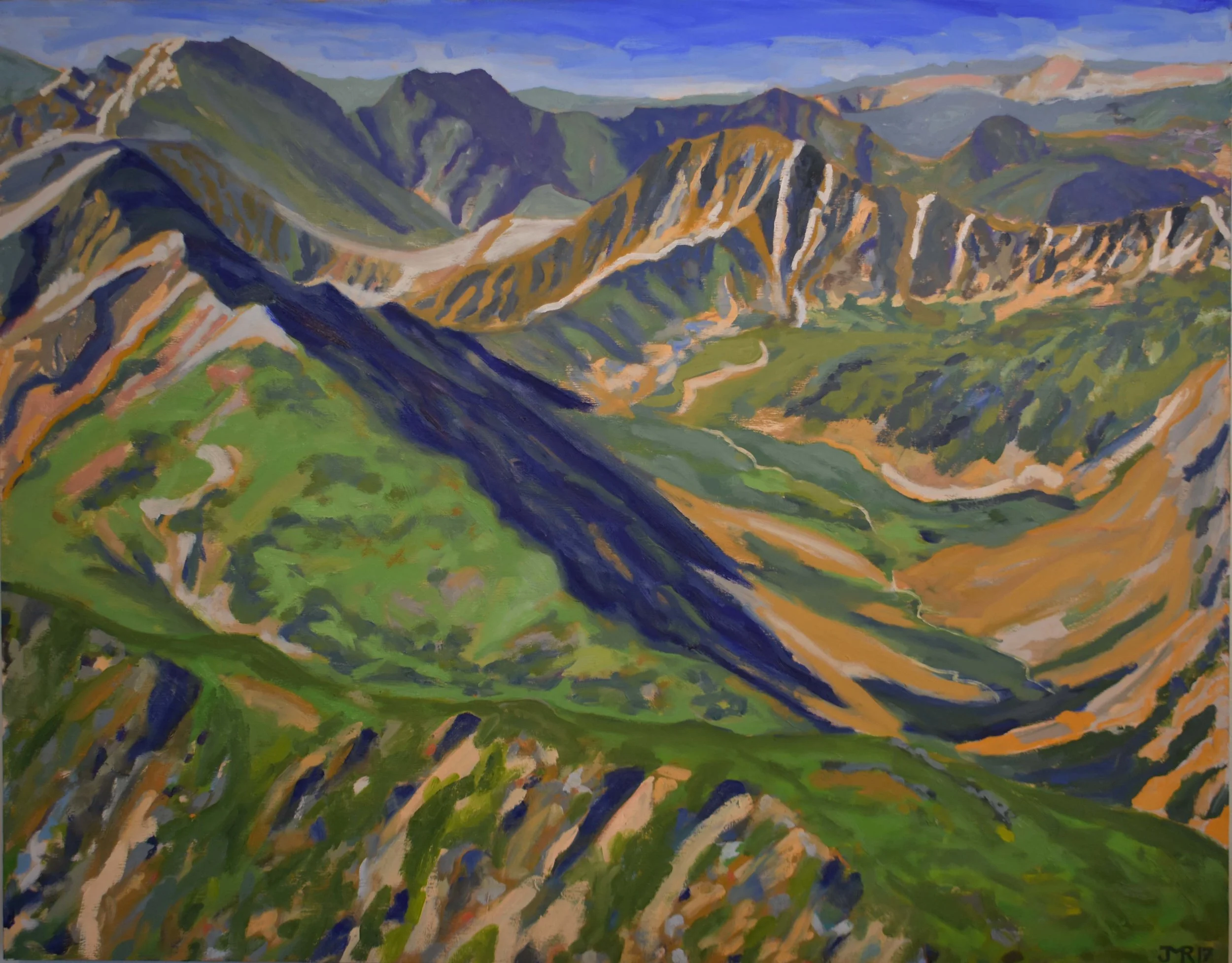 Summit view from the Rooftop of Colorado - Mt. Elbert, 48" x 60", 2017