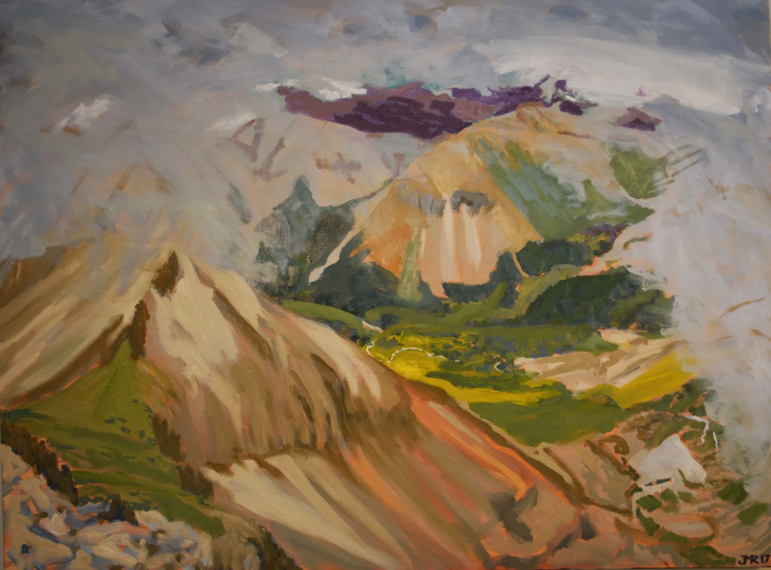 Getting a peak from Wilson Peak, 36" x 48", 2018