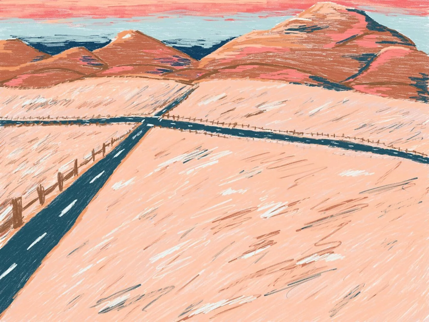 Somewhere Utah

#illustration #drawing #patterns #doodles #artwork #sketchbook #photoshopsketch #creative #palm #fresco #adobe #travel #animalplanet #slownotion #slowmotion #bisoncanyon #snakeplant #gratefuldead #llama #utah #landsacpes #fields #fres