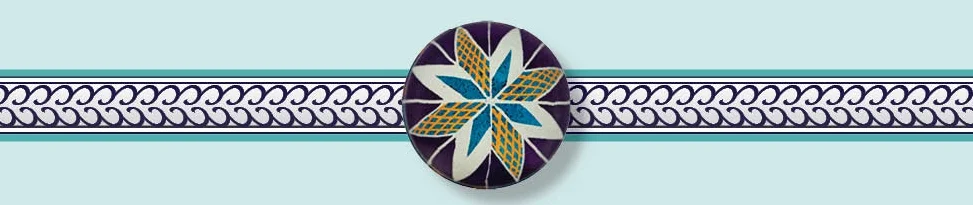A decorative border displaying a top of a pysanka .