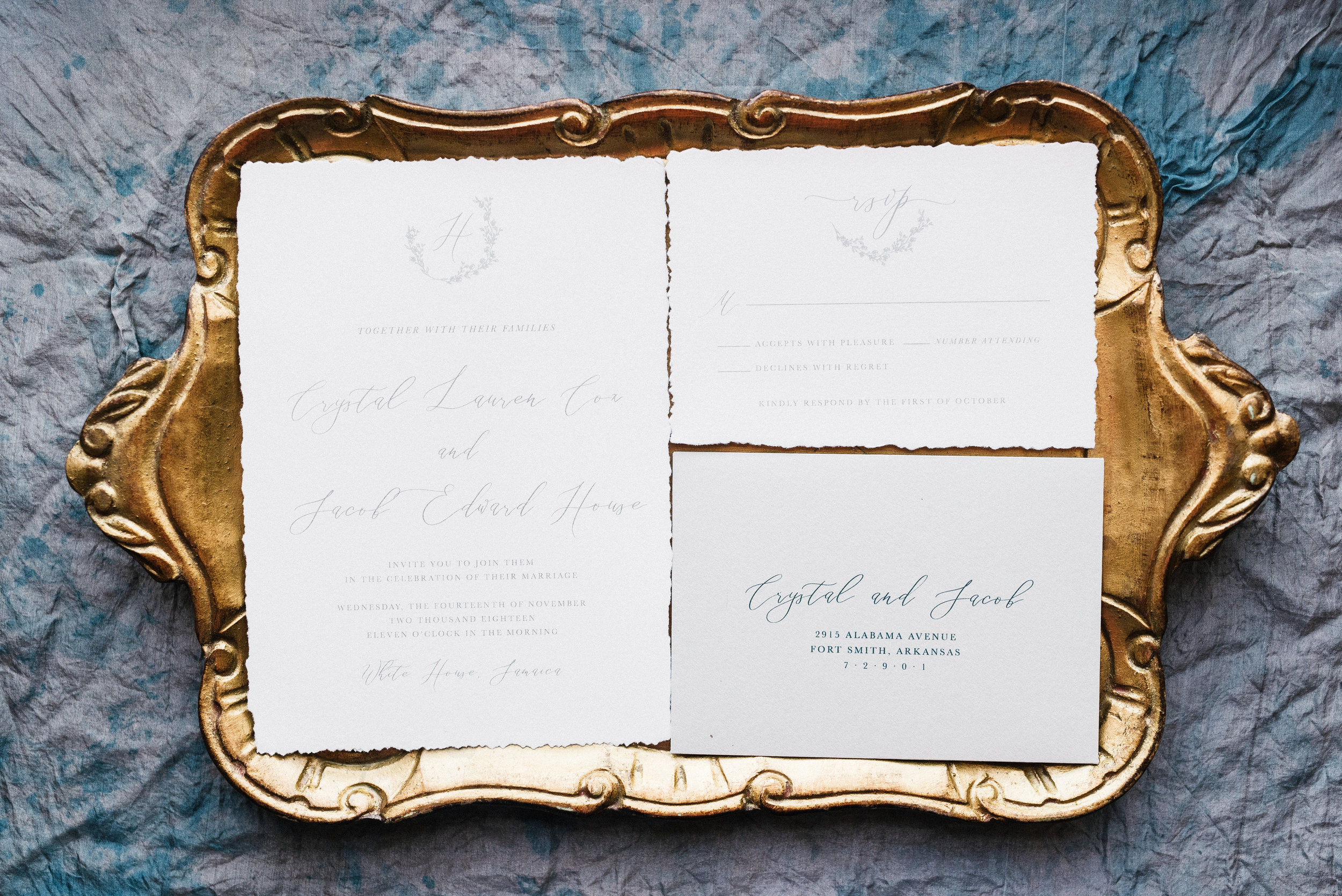 Organic Romantic wedding invitation